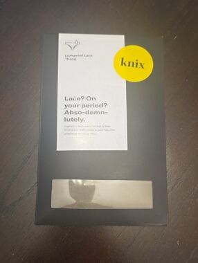 Brand NEW Knix Large Slate Grey Lace Thong